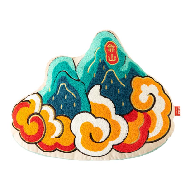 爱诗乐『新中式』抱枕靠山靠垫压床娃娃刺绣醒狮靠枕生日礼物乔迁