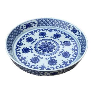 景德镇七丞堂青花莲花宝相壶承陶瓷茶承壶托果盘家用茶盘养壶垫托