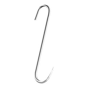 304不锈钢加粗S型晒腊肉挂钩大号实心挂猪肉香肠烤鸭尖头钩子防锈