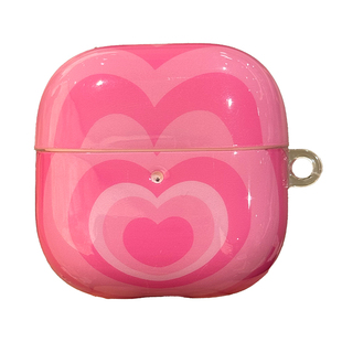 适用华为freeclip2耳机套freebuds7i少女心粉色渐变爱心6i吊坠苹果airpods4甜酷三星buds2无线蓝牙pro4硅胶套