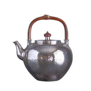 纯银时代 做旧吴经提梁烧水壶足银999纯手工中式复古古拙700ml