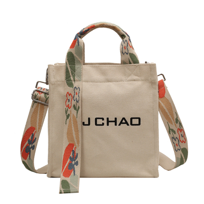 菇八八帆布手提托特包女