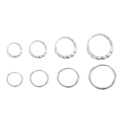 s999纯银素圈耳环养耳洞睡觉免摘