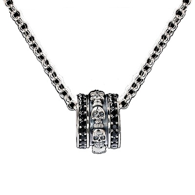 小众法国idee骷髅纯银潮牌项链
