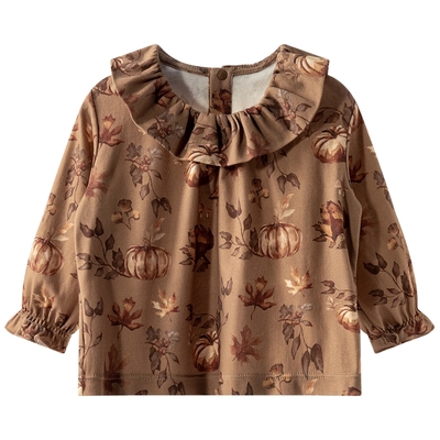 [秋色集]aqpa爱帕儿童t恤长袖纯棉60支秋新款法式拉夫领宝宝上衣