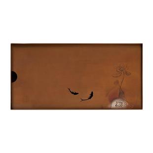 手工紫铜茶盘复古鎏银户外茶具托盘家用储水干泡台小型茶海壶承