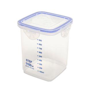 透明防潮杂粮罐带盖塑料密封罐食品香料保鲜盒方形翻盖零食储物盒