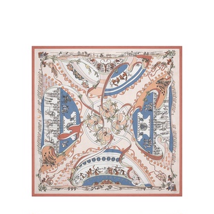 达芬奇密码古画世界真丝70cm小方巾桑蚕丝丝巾系脖2025新款礼盒装