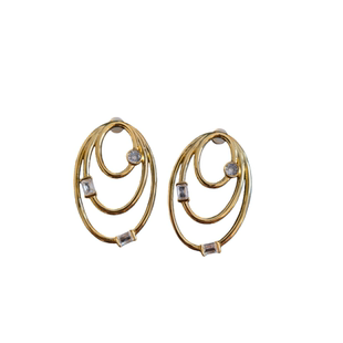 新闻女王2同款耳环 纯银欧美三圈百搭时尚简约小众设计感高级耳饰