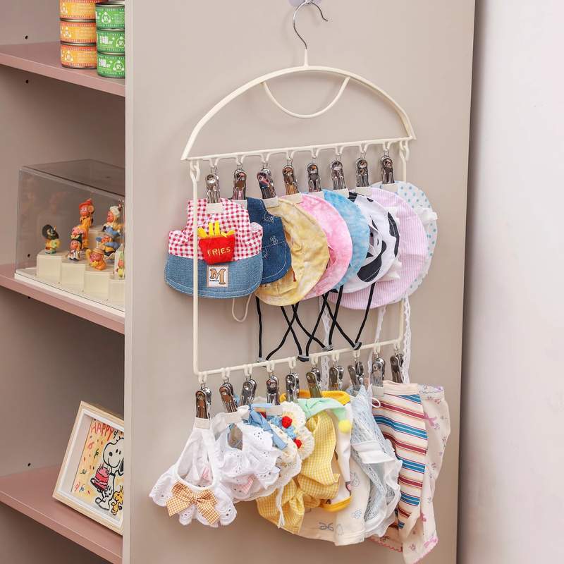 宠物专用衣架狗狗太阳帽收纳架子大容量猫猫围兜口水巾挂架衣帽架