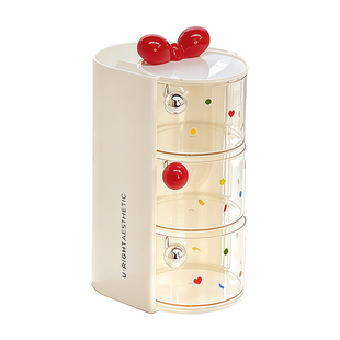 儿童发饰收纳盒女孩头绳宝宝发夹皮筋发圈梳子饰品桌面旋转首饰盒