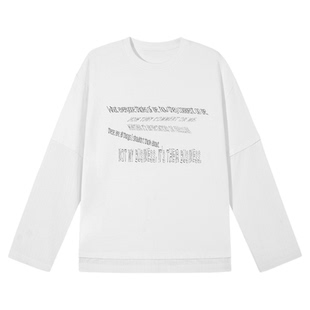 PSO Brand男装女装绒感假两件微做旧水洗卫衣标语印花长袖上衣潮