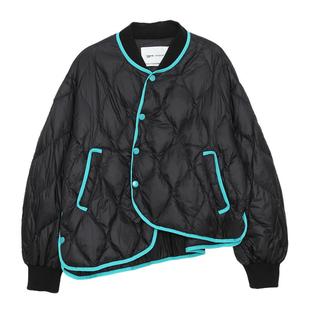 MOVEUP幻走2024冬季新款.FUN系列 棒球领不规则短款轻薄羽绒服女