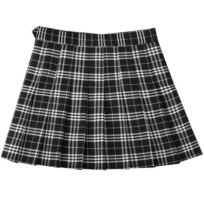 格子百褶裙女新款英伦风小个短裙