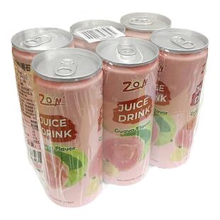 6连罐 越南进口ZON芒果汁番石榴饮料250ml果味饮料网红芭乐包邮