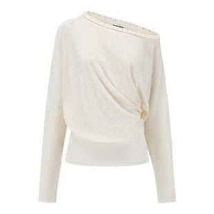 SHRO ENROEscape in ease丝绒扭绳横开领T恤银泰百货精品 301469