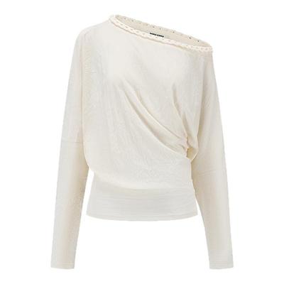 SHRO ENROEscape in ease丝绒扭绳横开领T恤银泰百货精品 301469