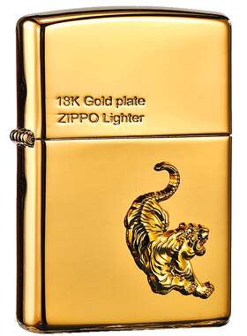 zippo打火机镀金贴章生肖虎