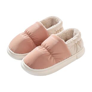 利达妮防水棉拖鞋女士冬季室内家居月子鞋产后保暖包跟棉鞋男冬款