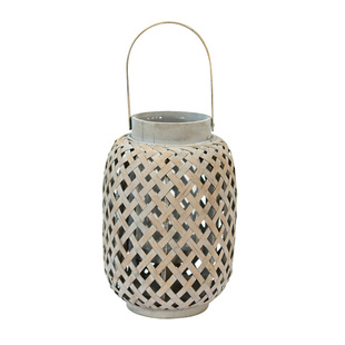 孤品大集合-乡村田园风民宿样板间装饰手工竹编灯笼烛台风灯灯罩