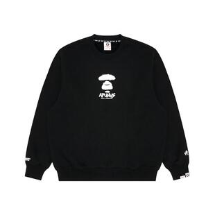 Aape旗舰店男装迷彩猿人字母印花宽松薄绒圆领卫衣A325XXL
