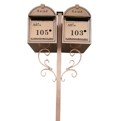 定做金属电镀仿铜立柱带锁防水