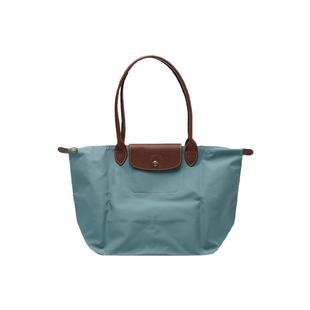 【自营】LONGCHAMP/珑骧品牌徽标皮革饰边大号织物手提包饺子包