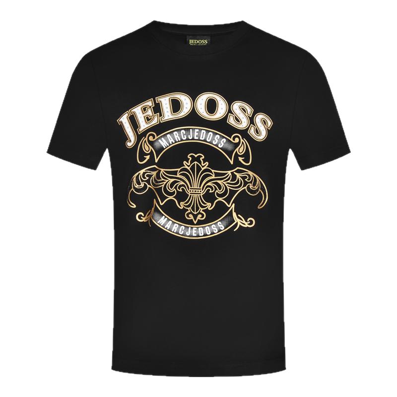 JEDOSS/爵迪斯男装2025春季新款经典LOGO刺绣烫钻短袖T恤潮BZ115