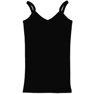 2025秋装修身内搭双v领露背短款打底衫女吊带背心纯棉螺纹冬外穿