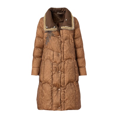 新中式高端品牌鹅绒服妈妈冬装外套2025新款加厚毛领中长款羽绒服