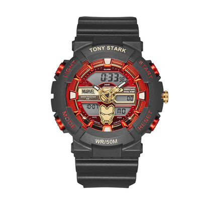 钢铁侠手表男款学生初中生电子表