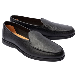 Mattina2026年新品真皮平跟圆头一脚蹬商务日常轻便轻质休闲皮鞋