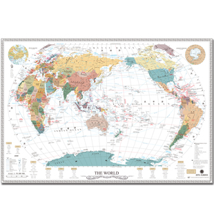 ZETTA FLORENCE新古典主义世界地图中英文版旅行足迹标注打卡挂图
