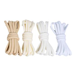 4色圆形鞋带米白色米黄老爹鞋运动鞋椰子白色圆鞋带圆绳男款女款