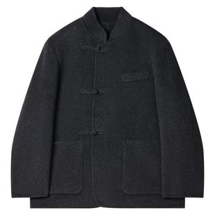 双面呢夹克男士短款秋冬季休闲保暖上衣非羊绒大衣羊毛呢子外套男