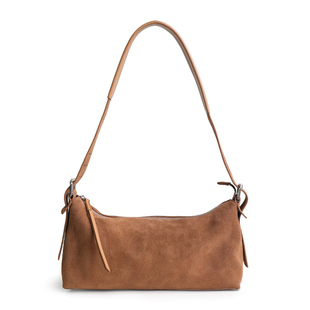 AbbottVINTAGE【腊肠包】牛皮女包磨砂长款托特包简约复古单肩