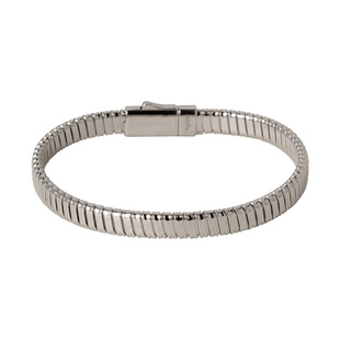 素图竖纹弹力手链925银简约气质小众设计手饰轻奢重工高级配饰女