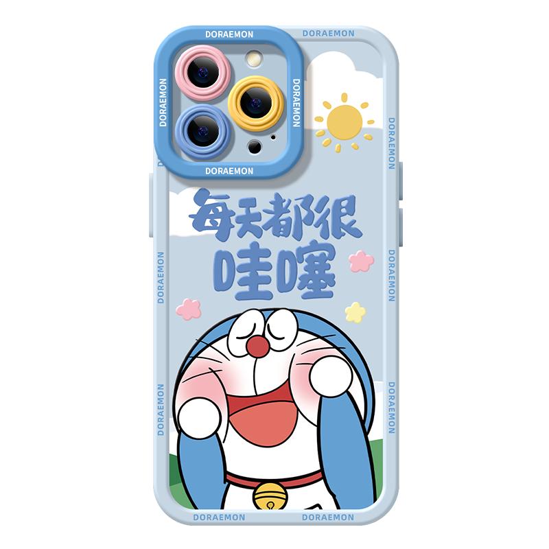 适用苹果17手机壳女款iphone16pro保护套13mini全包14防摔11/12/xs软外壳7plus硅胶8磨砂15蓝胖se卡通max哆啦