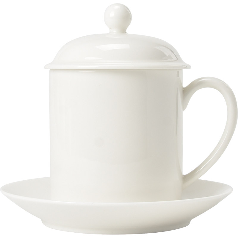 君器德化白瓷茶杯三件套