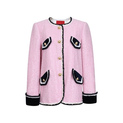 LEFAME海军风聚酯纤维长外套