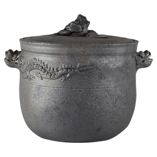 荥经黑砂锅燃气灶专用传统老式土砂锅煲家用大容量特大号无釉土陶