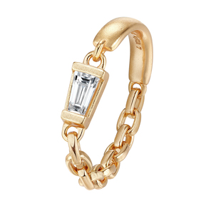 sanswood森吾《首尔记忆》莫桑钻链条戒指女小众设计磨砂方钻指环