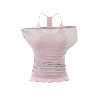 原创小众仿亚麻提花波点两件套