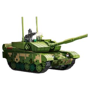 森宝积木99A主战坦克模型国产军事益智拼装积木玩具摆件礼物男