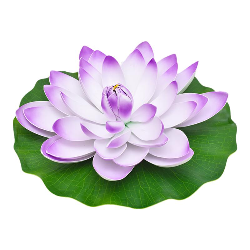 仿真荷花装饰假花荷叶鱼缸水池塘造景漂浮塑料摆件睡莲花供佛道具