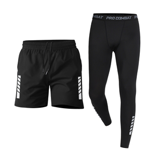 紧身裤男速干高弹跑步长裤训练压缩篮球运动打底裤运动套装秋冬