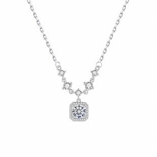 「闪耀方钻」纯银s999小方糖项链女轻奢小众高级感锁骨链生日礼物