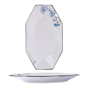 2只鱼盘陶瓷家用大号个性鱼盘创意盘子菜盘子蒸鱼烤鱼北欧风餐具