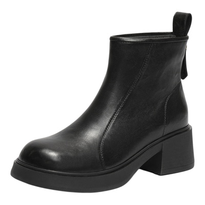 专柜正品森达时装靴女2025冬季新款时尚休闲短皮靴ZTI06DZ5