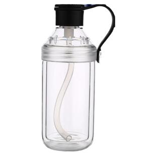 茶水分离双层玻璃杯男士隔热吸管水杯女2024新款泡茶杯子个人专用